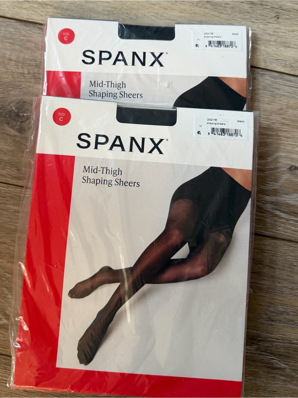 NWT- SPANX Mid-Thigh Shaping Sheers - Black (Pack of 2) Size C